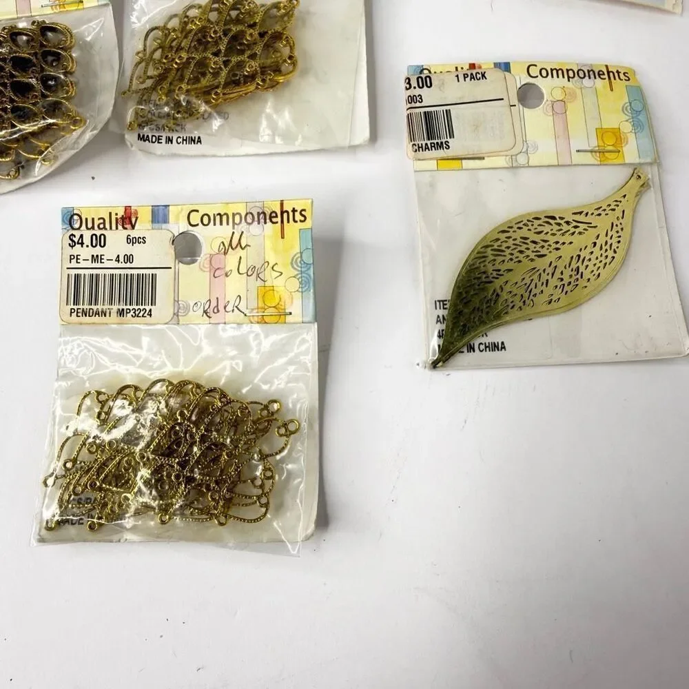 Bulk Jewelry Making Supplies Lot Filigree Connectors Leaf Pendants BellyDance